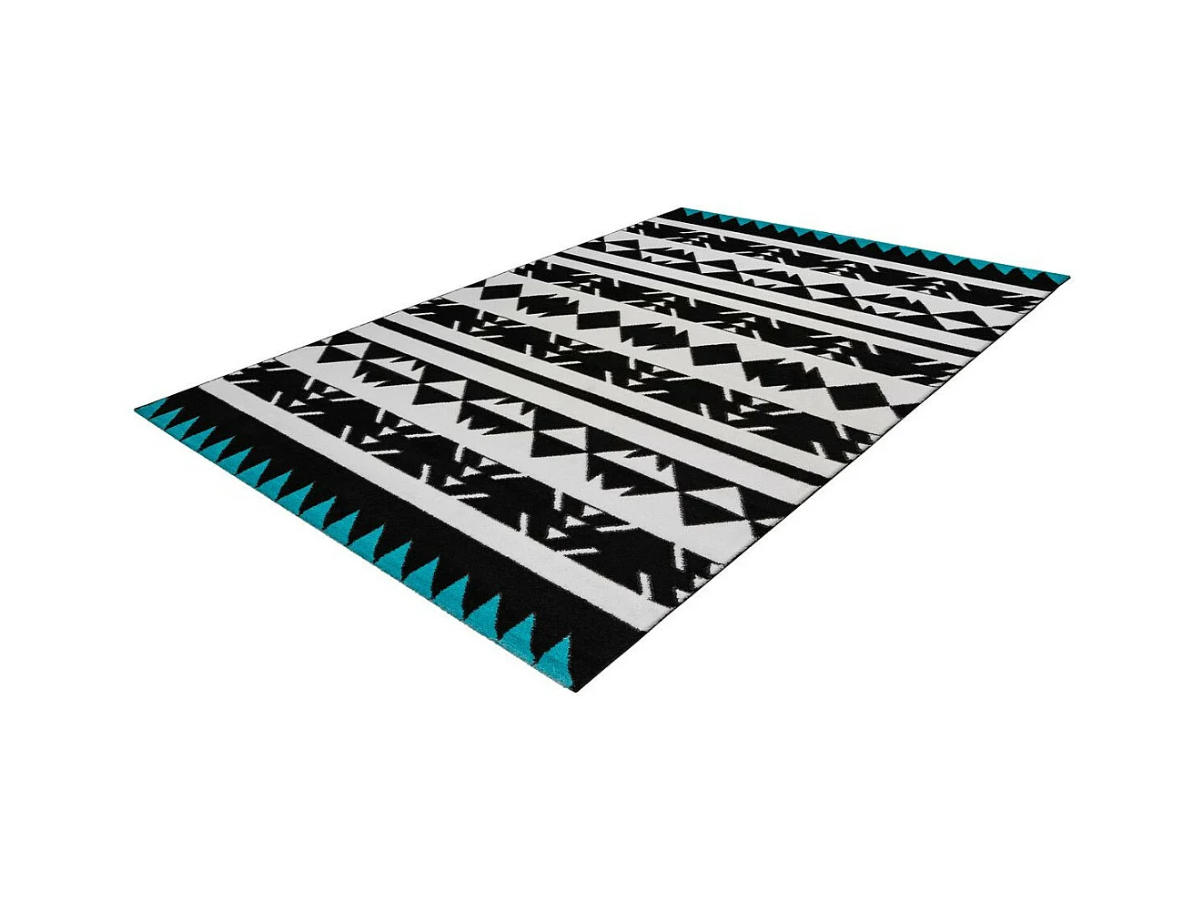 Tapis Ethnique à Poils Courts "Broadway IV" Blanc 80 x 150 cm