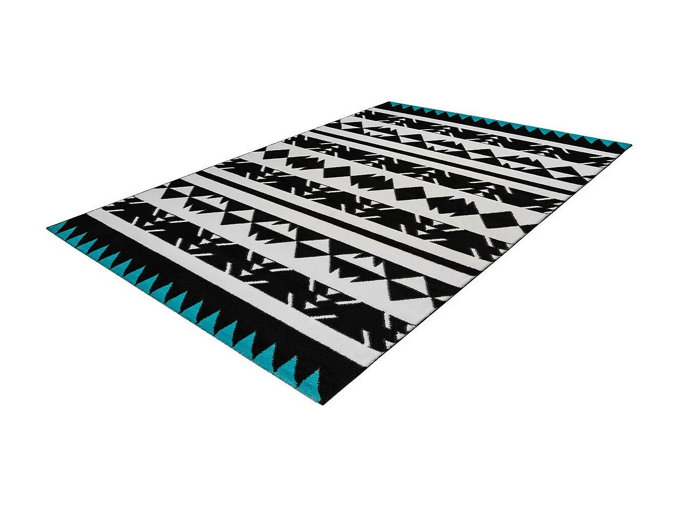 Tapis Ethnique à Poils Courts "Broadway IV" Blanc 80 x 150 cm