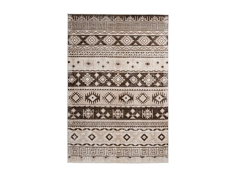 Tapis Ethnique à Poils Courts "Ariya" Taupe 120 x 170 cm