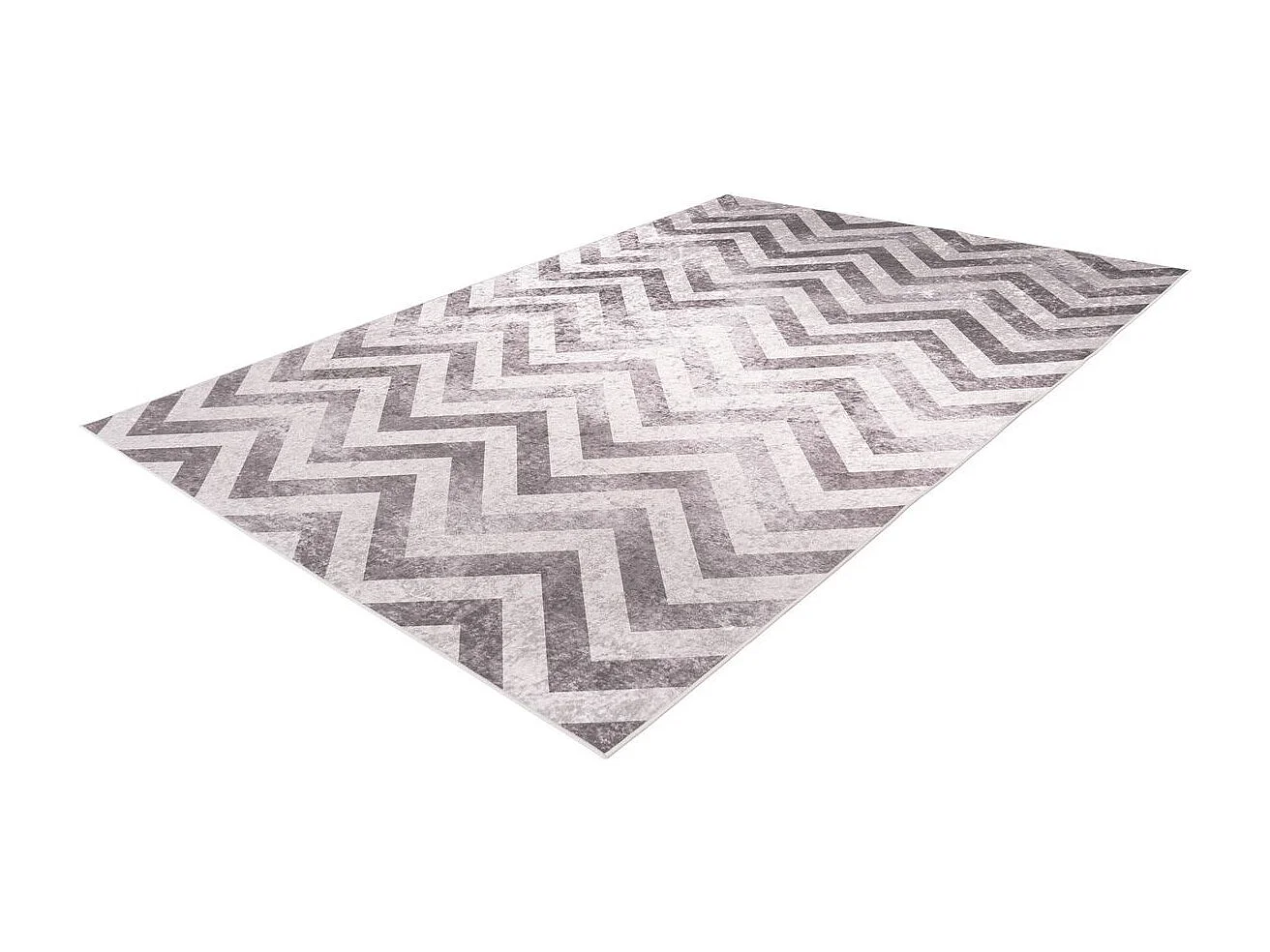 Tapis Imprimé à Poils Courts "Sally" Taupe & Crème 80 x 150 cm