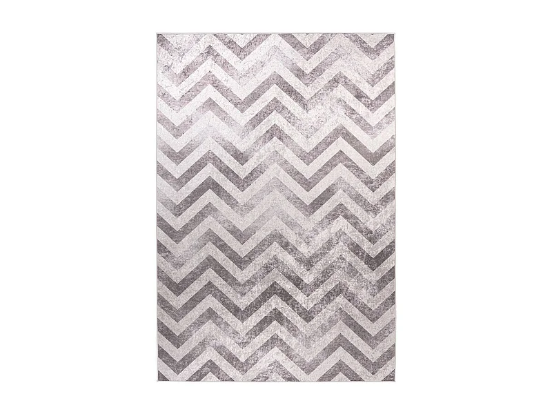 Tapis Imprimé à Poils Courts "Sally" Taupe & Crème 80 x 150 cm