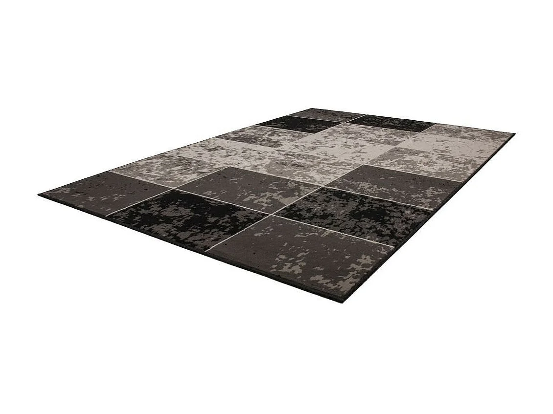 Tapis Vintage à Poils Courts "Rohullah" Gris & Ivoire 80 x 150 cm