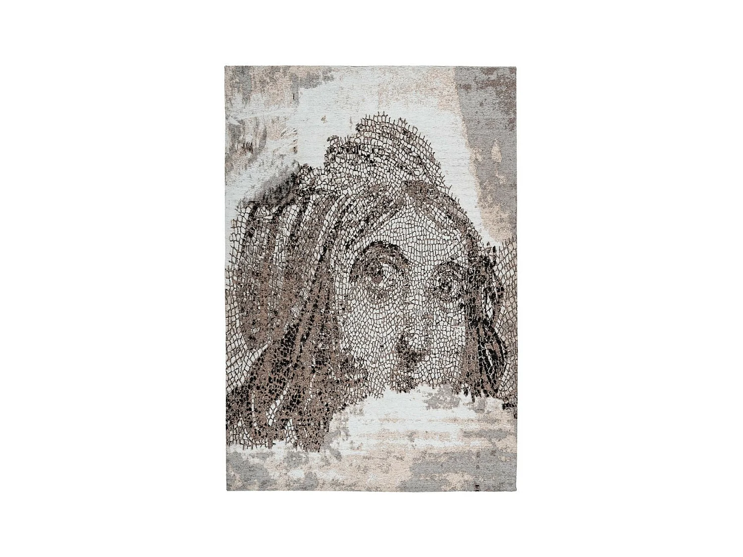 Tapis Vintage à Poils Courts "Iglesia" Taupe 120 x 170 cm