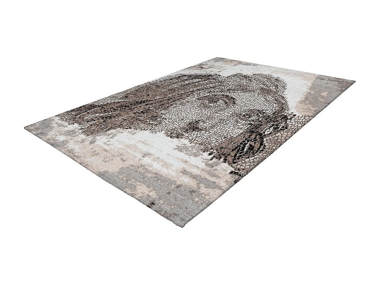 Tapis Vintage à Poils Courts "Iglesia" Taupe 120 x 170 cm