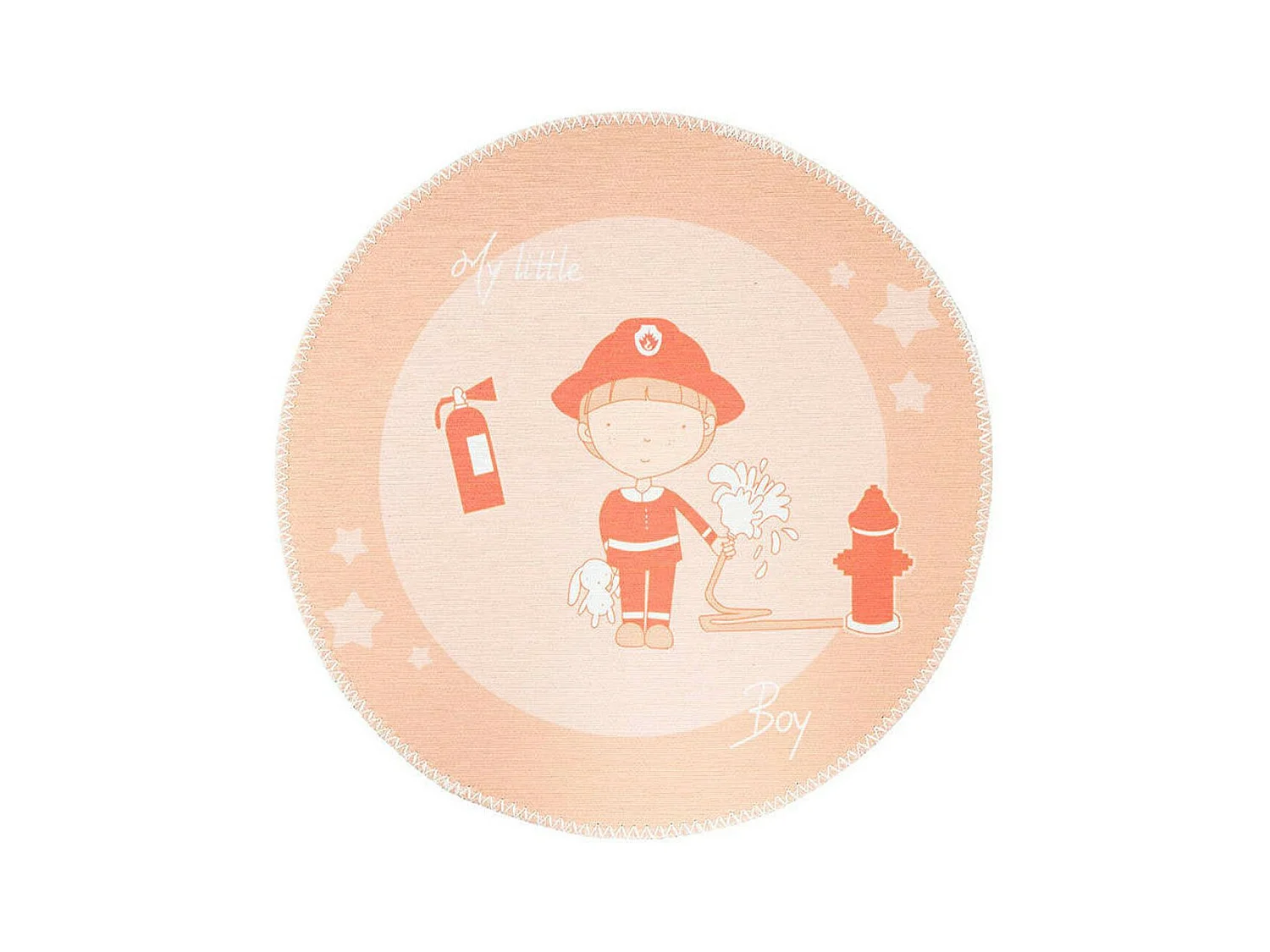 Tapis Rond Enfant Imprimé "Bambini" 160cm Orange