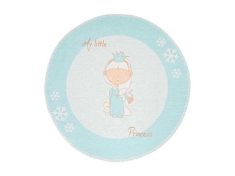 Tapis Rond Enfant Imprimé "Bambini II" 160cm Menthe