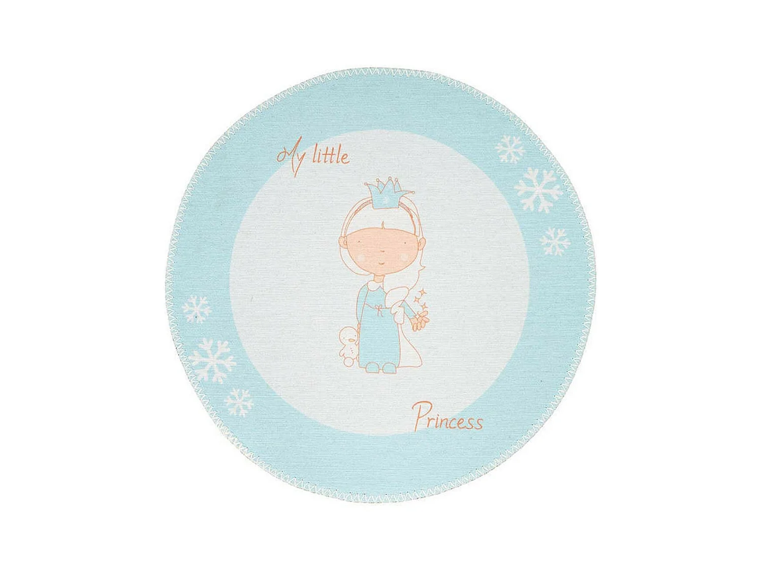 Tapis Rond Enfant Imprimé "Bambini II" 160cm Menthe