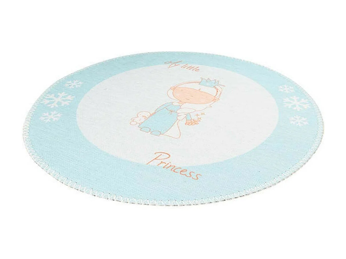 Tapis Rond Enfant Imprimé "Bambini II" 160cm Menthe
