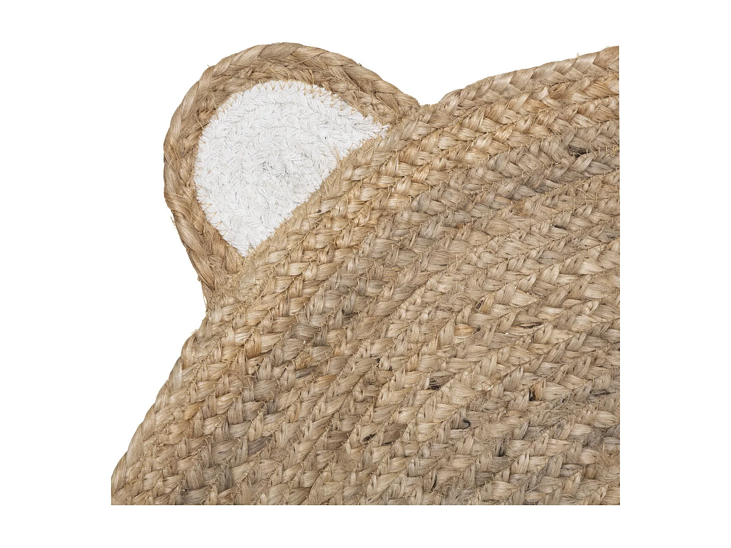 Tapis Enfant en Jute "Tête Ourson" 100cm Naturel