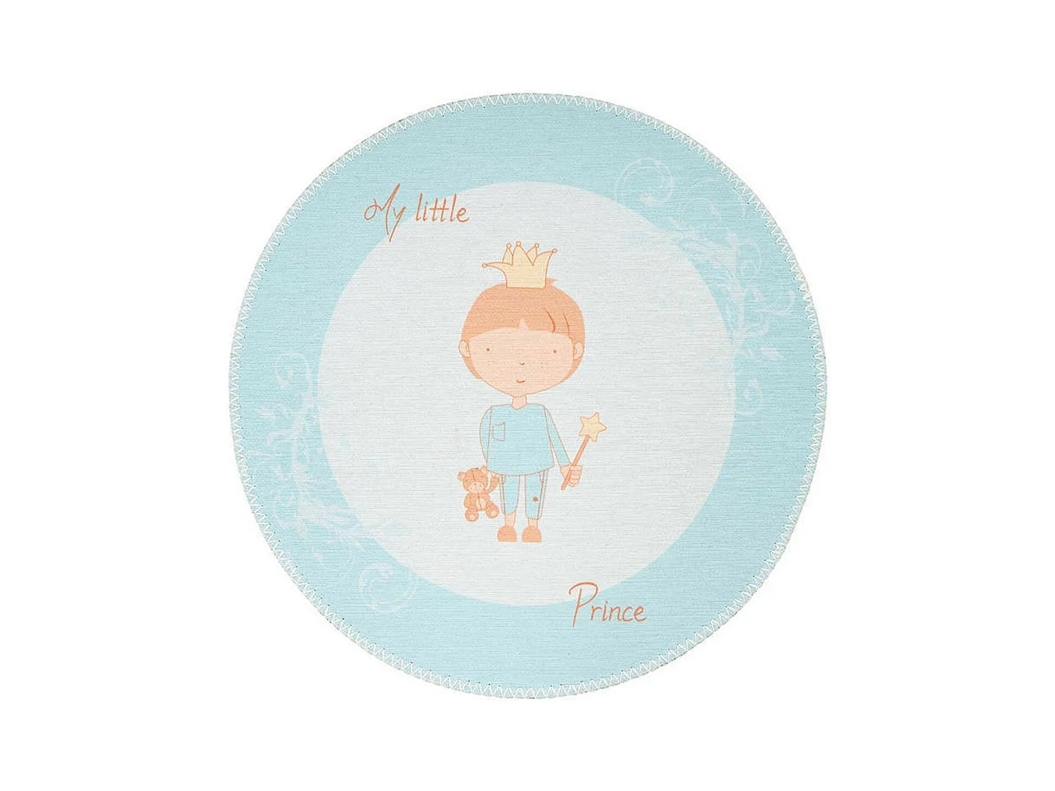 Tapis Rond Enfant Imprimé "Bambini V" 160cm Menthe