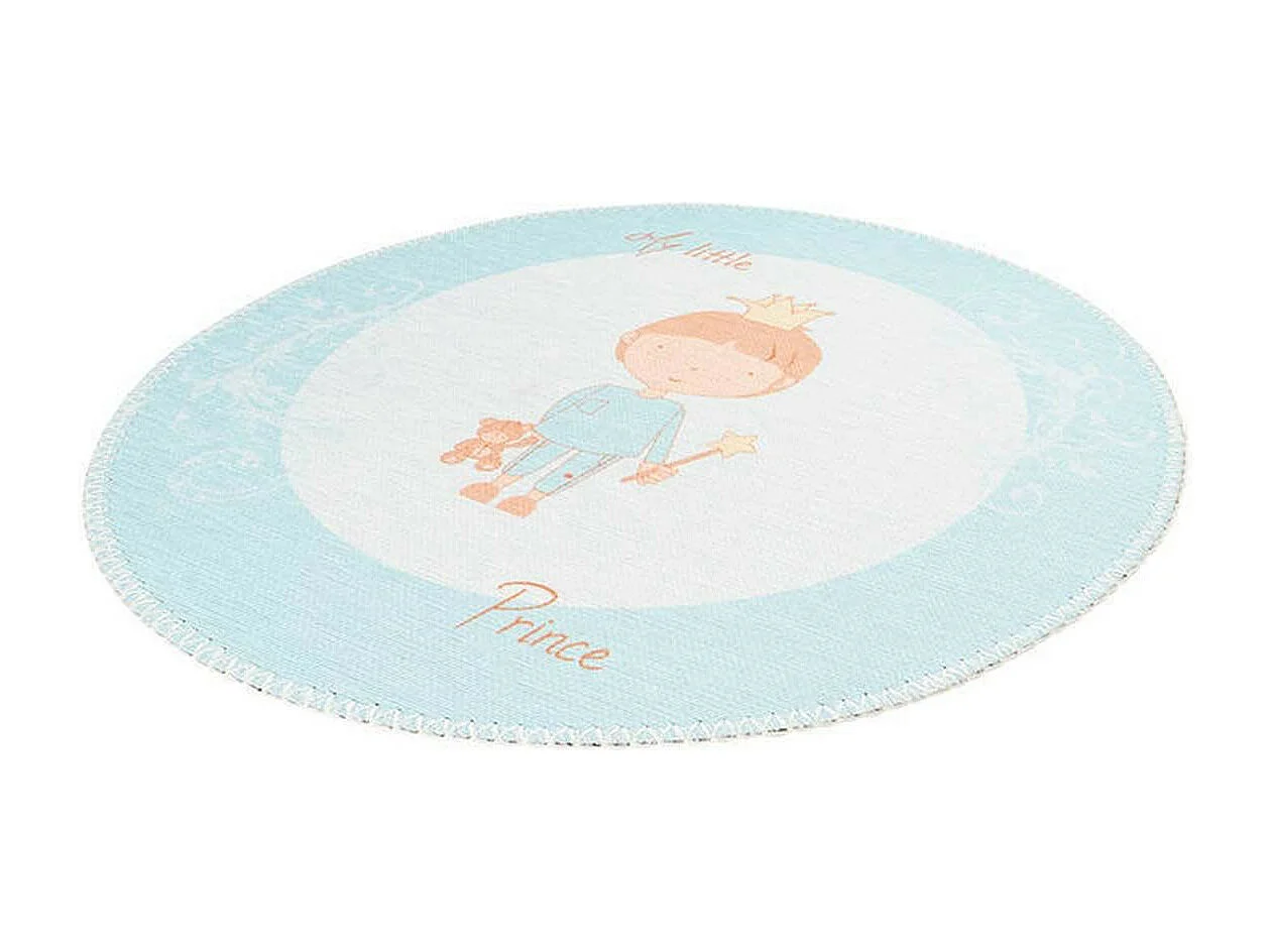 Tapis Rond Enfant Imprimé "Bambini V" 160cm Menthe