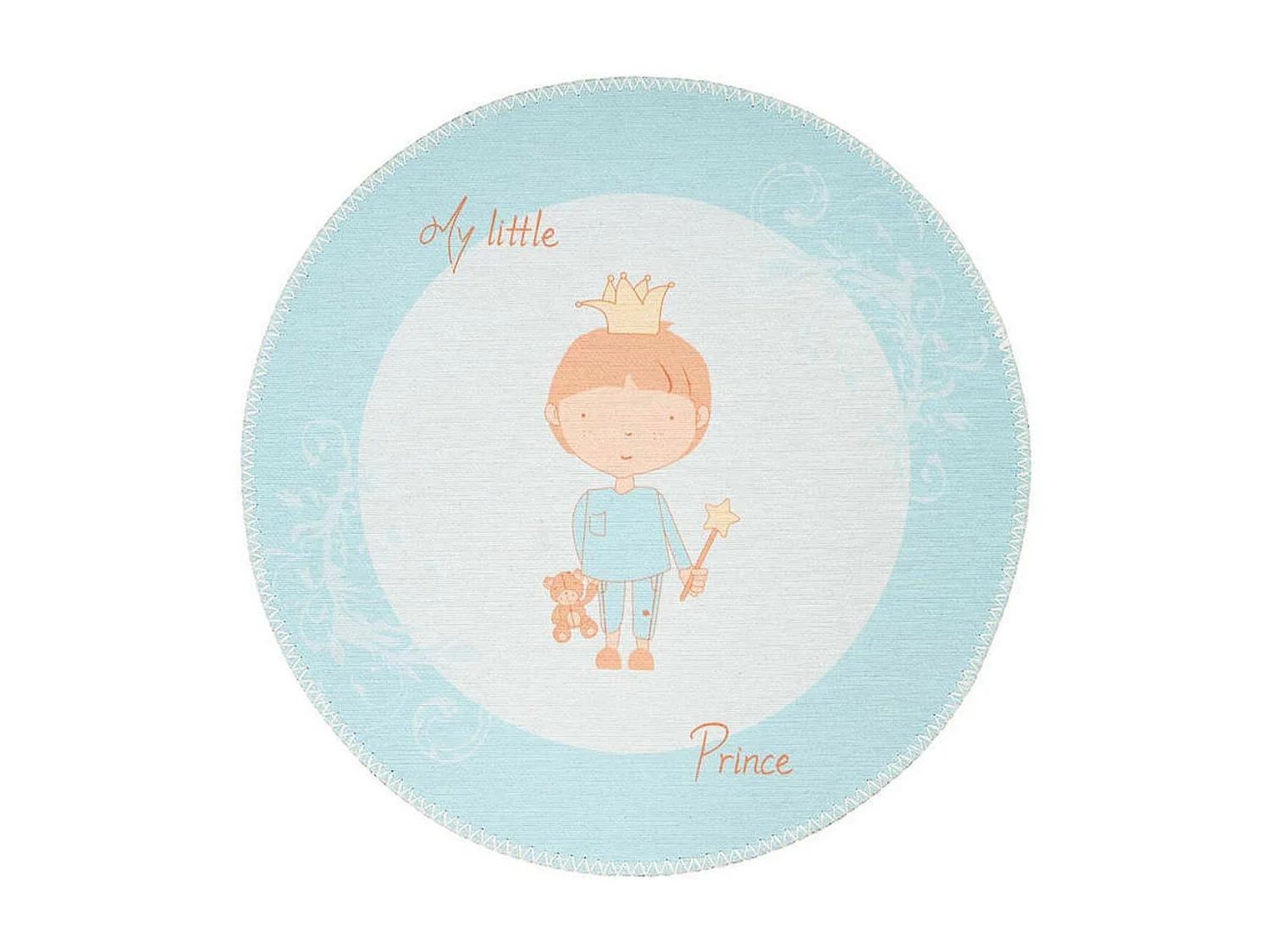 Tapis Rond Enfant Imprimé "Bambini V" 160cm Menthe