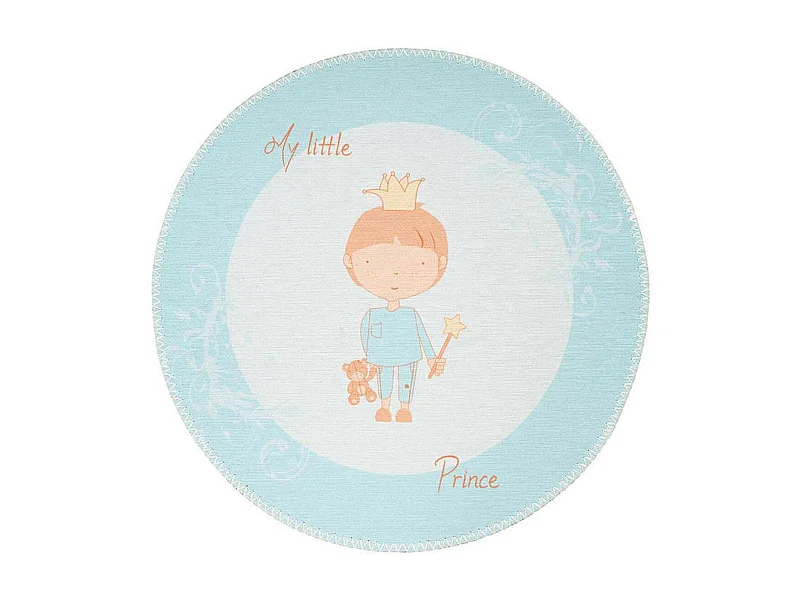 Tapis Rond Enfant Imprimé "Bambini V" 160cm Menthe