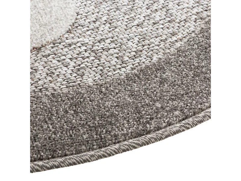 Tapis Rond Déco Enfant "Animal" 80cm Gris