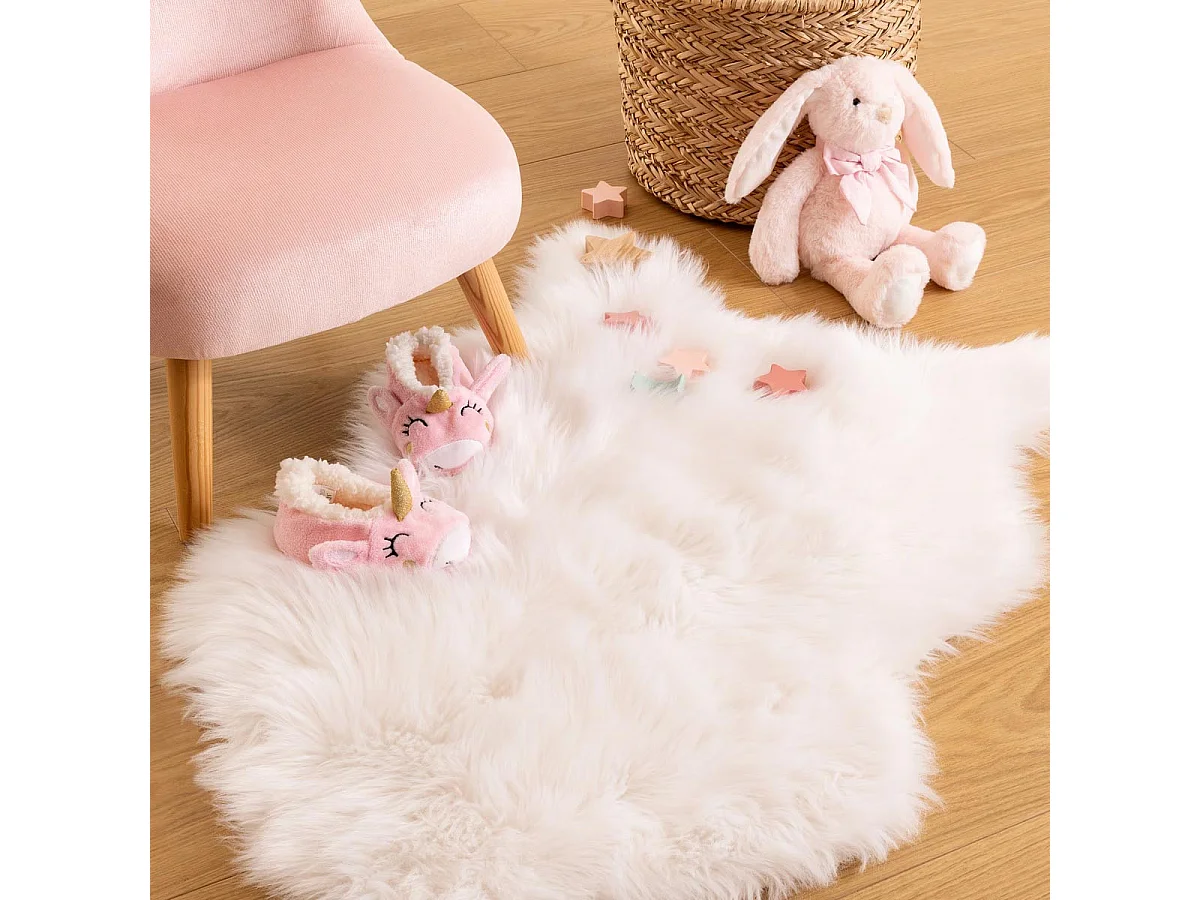 Tapis Imitation Fourrure "Aicka" 60x90cm Blanc