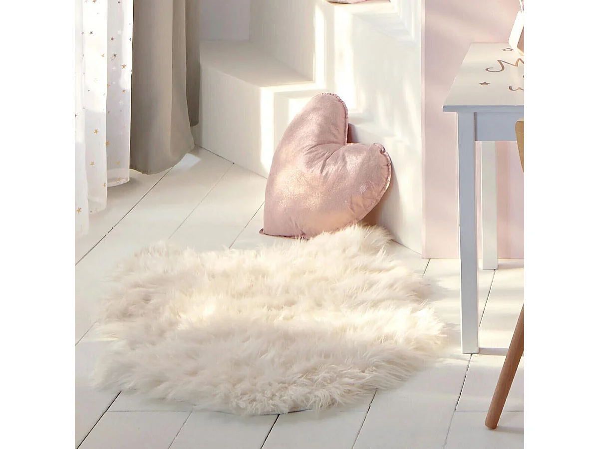 Tapis Imitation Fourrure "Aicka" 60x90cm Blanc