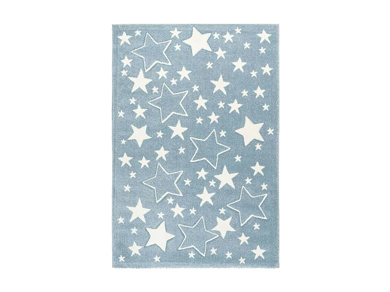 Tapis de Chambre Enfant Étoiles "Tamworth" Bleu 80 x 150 cm