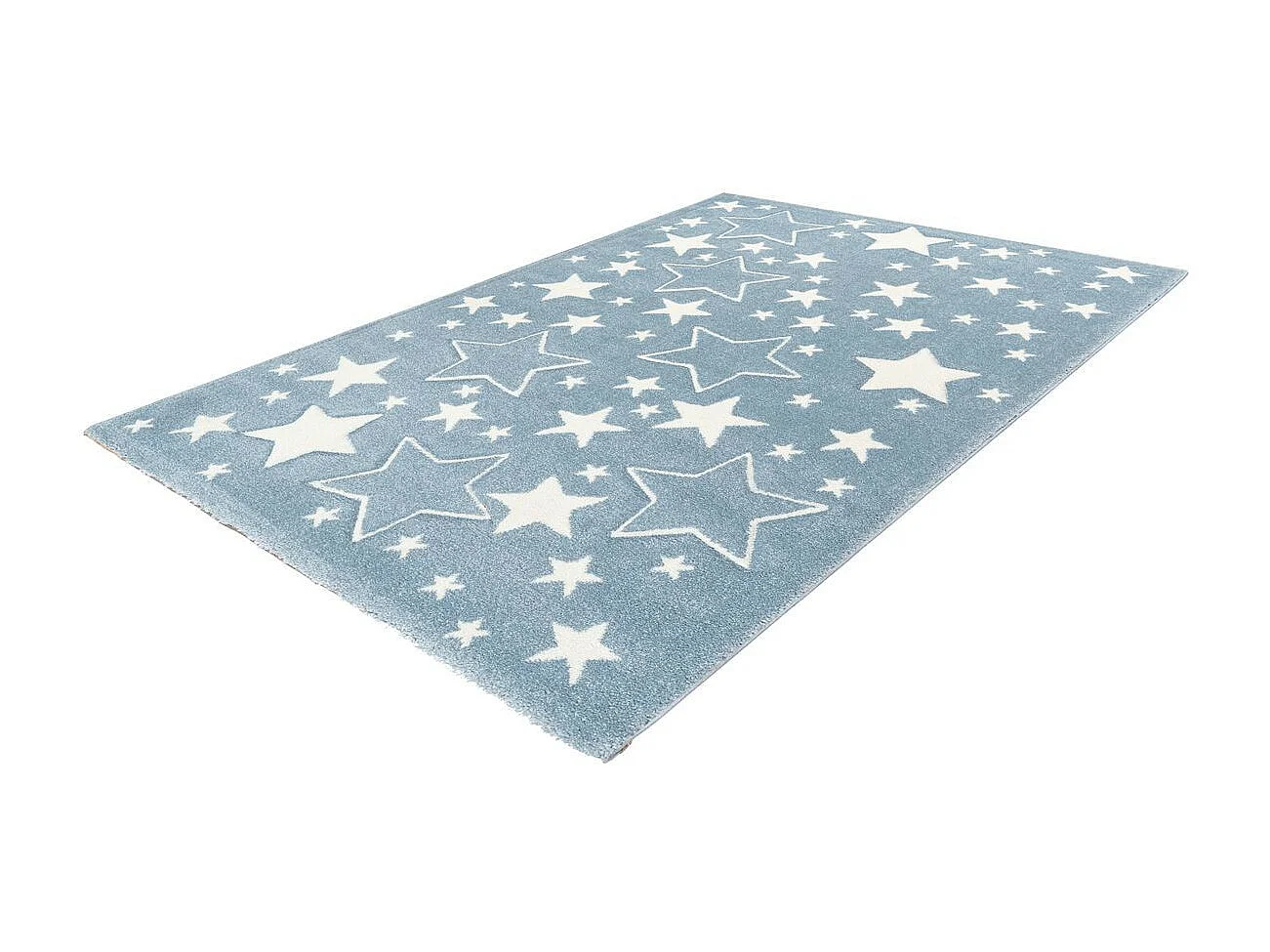 Tapis de Chambre Enfant Étoiles "Tamworth" Bleu 80 x 150 cm