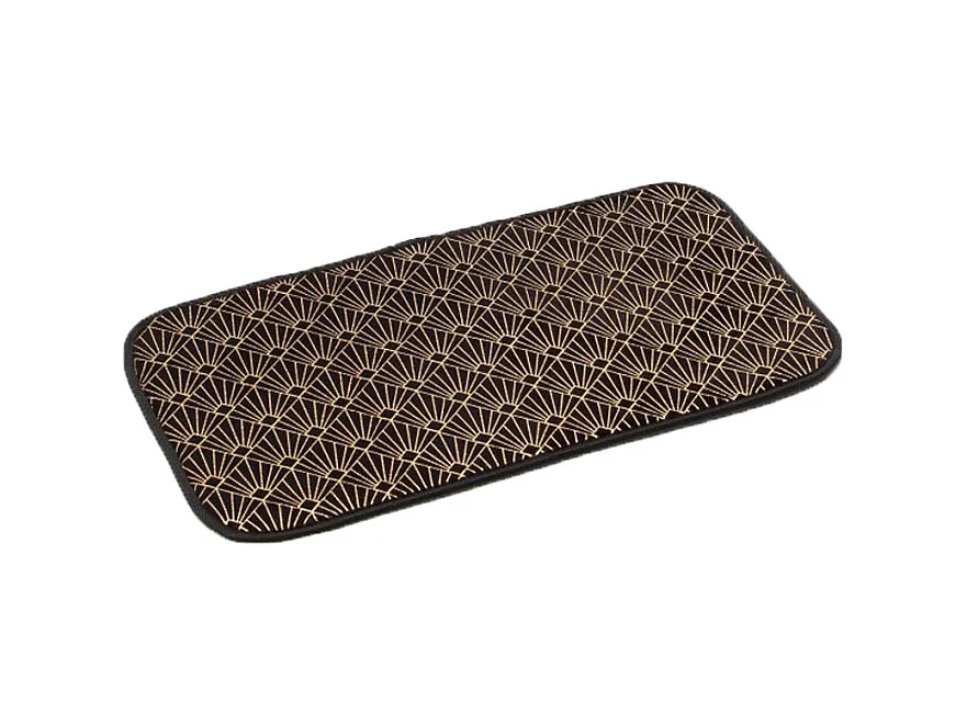 Tapis Déco Velours "Graphigold" 50x80cm Noir