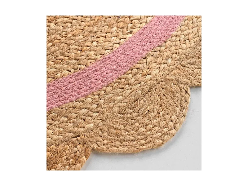 Tapis Déco Enfant Rond "Rosaly" 90cm Beige