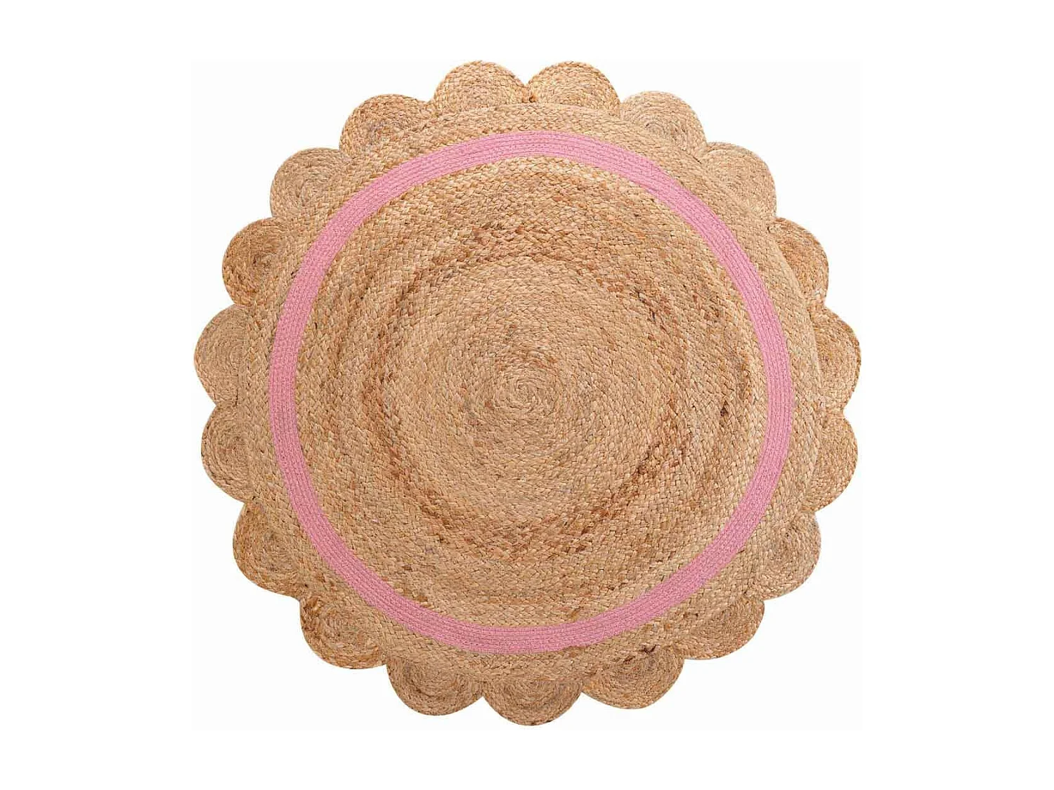 Tapis Déco Enfant Rond "Rosaly" 90cm Beige