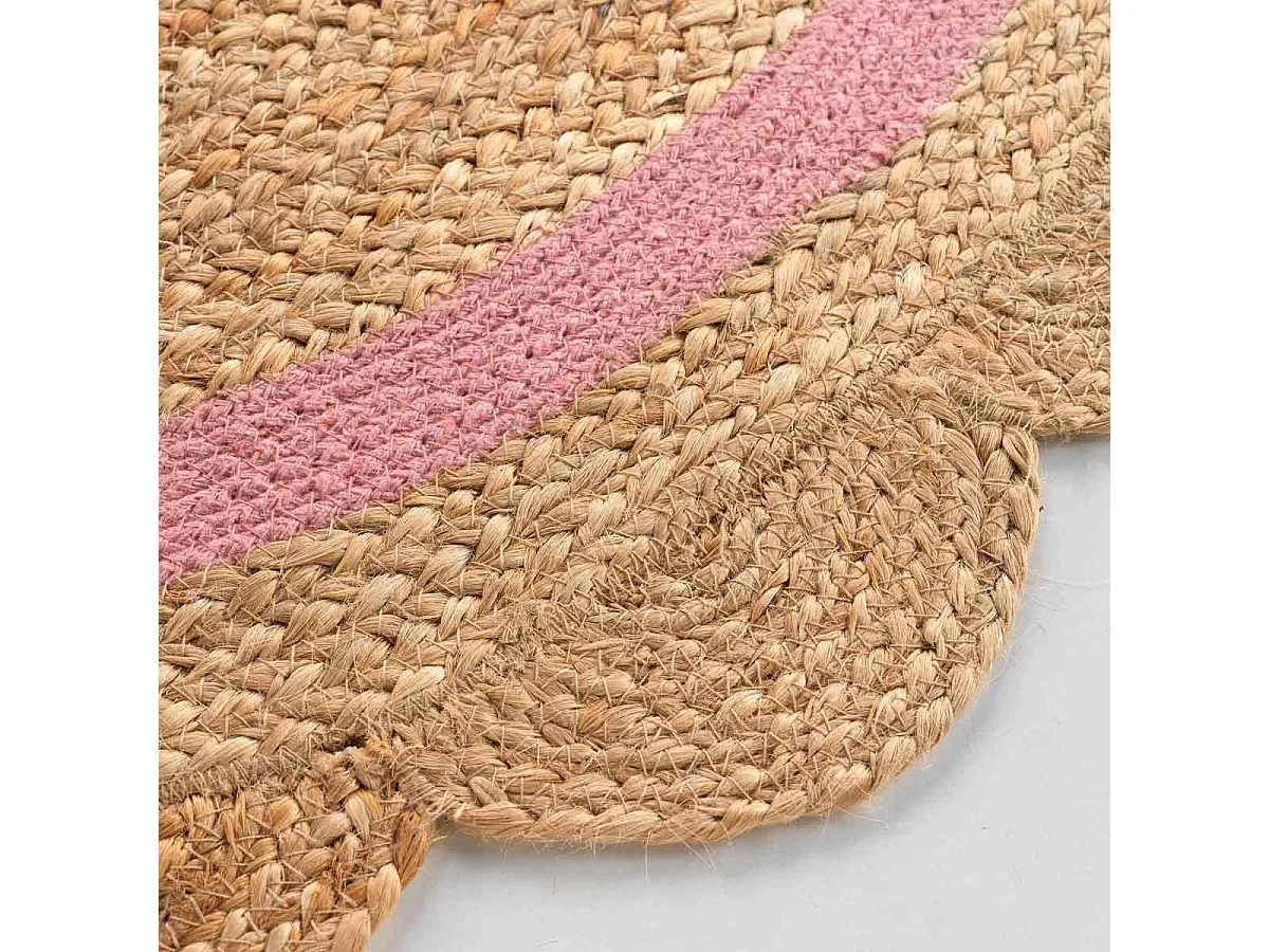 Tapis Déco Enfant Rond "Rosaly" 90cm Beige