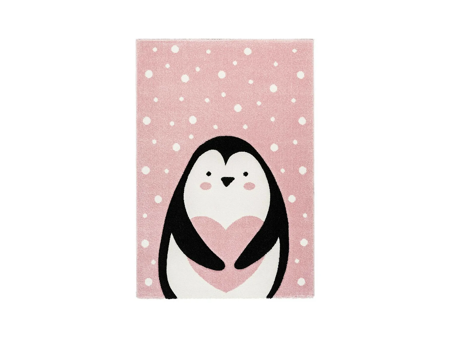 Tapis de Chambre Enfant Pingouin "Gidya" Rose 120 x 170 cm