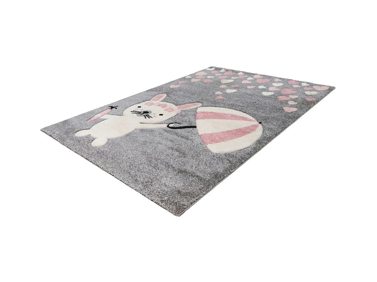 Tapis de Chambre Enfant Lapin "Clermont" Rose 80 x 150 cm