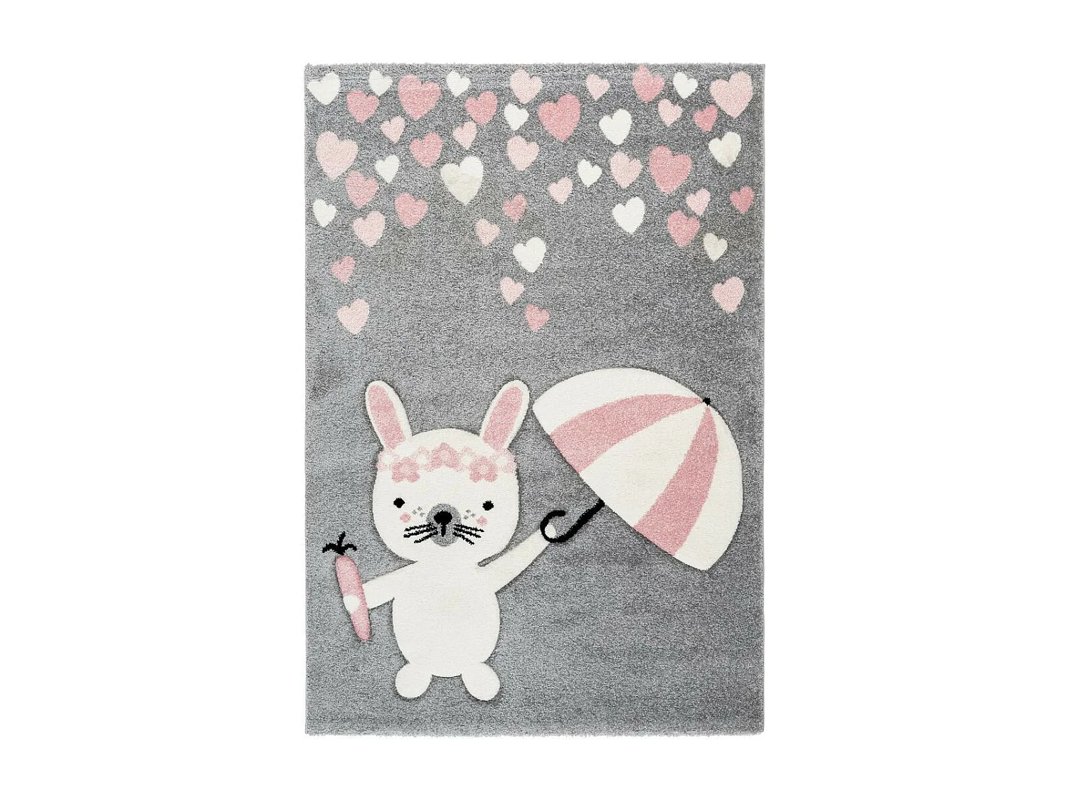 Tapis de Chambre Enfant Lapin "Clermont" Rose 80 x 150 cm