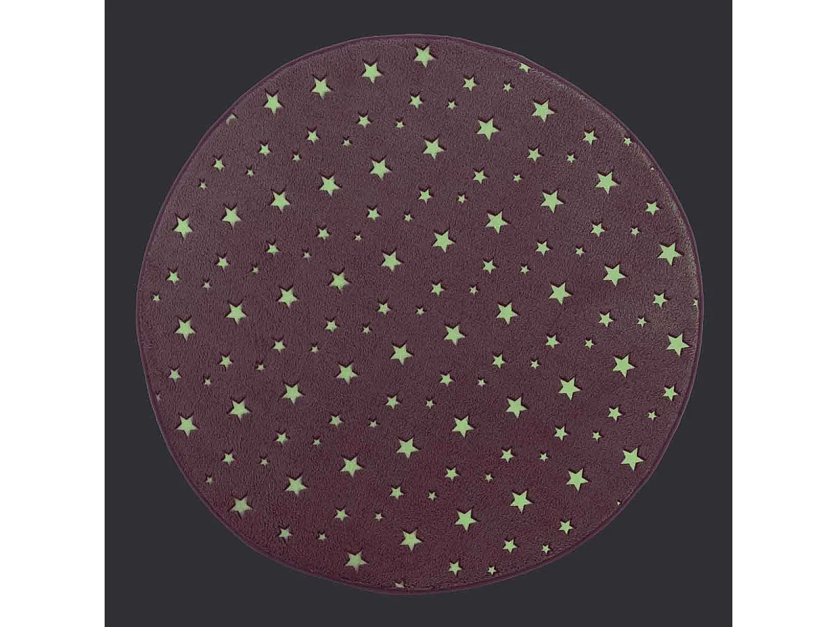 Tapis Enfant Déco "Fluo Night" 90cm Fuchsia