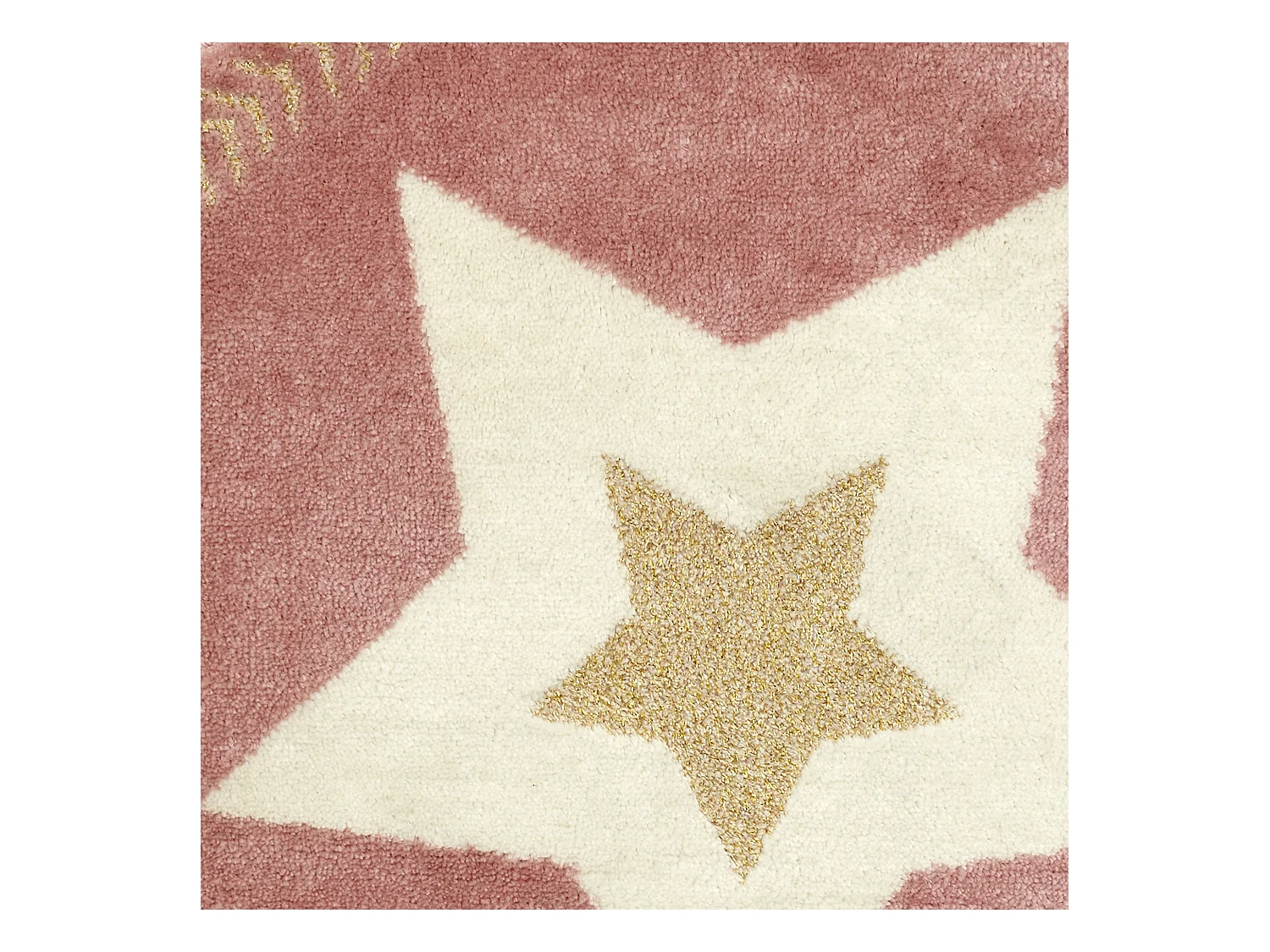 Tapis Rond Etoile Lurex Rose 80cm