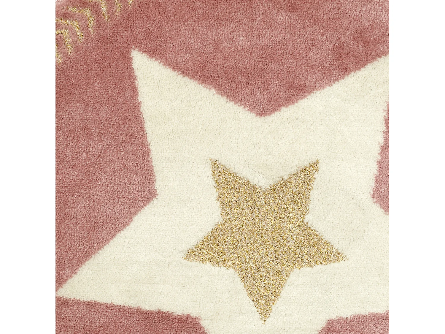 Tapis Rond Etoile Lurex Rose 80cm