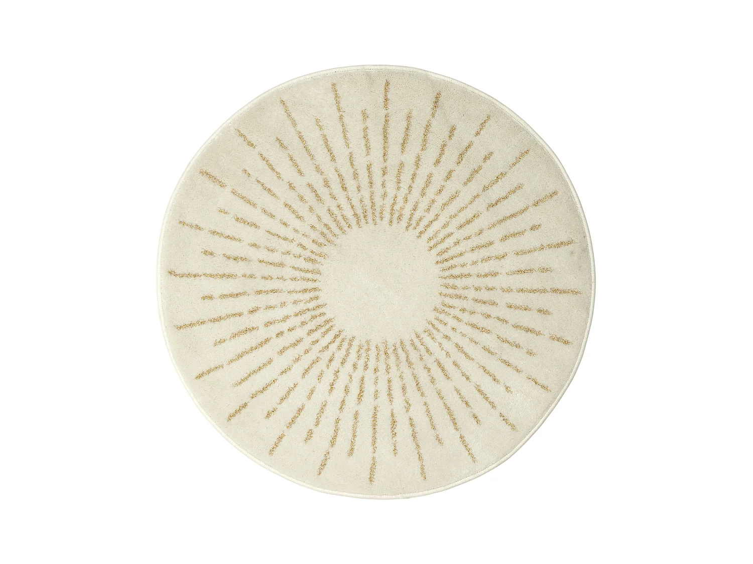 Tapis Rond Soleil Lurex Creme 80cm