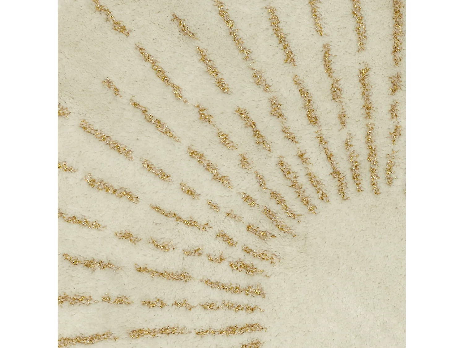 Tapis Rond Soleil Lurex Creme 80cm