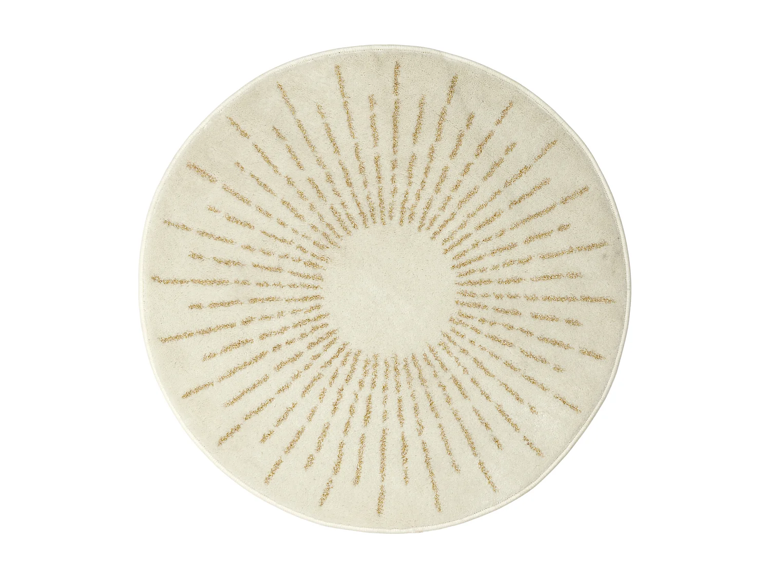 Tapis Rond Soleil Lurex Creme 80cm