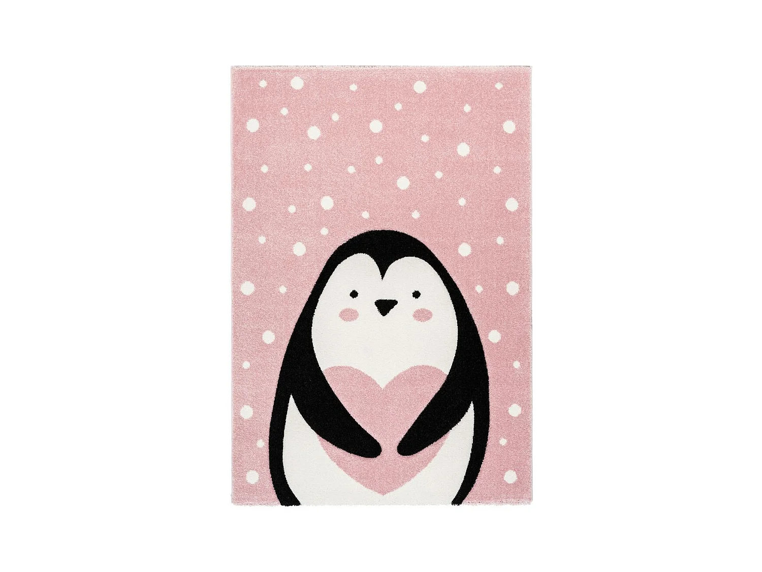 Tapis de Chambre Enfant Pingouin "Gidya" Rose 80 x 150 cm