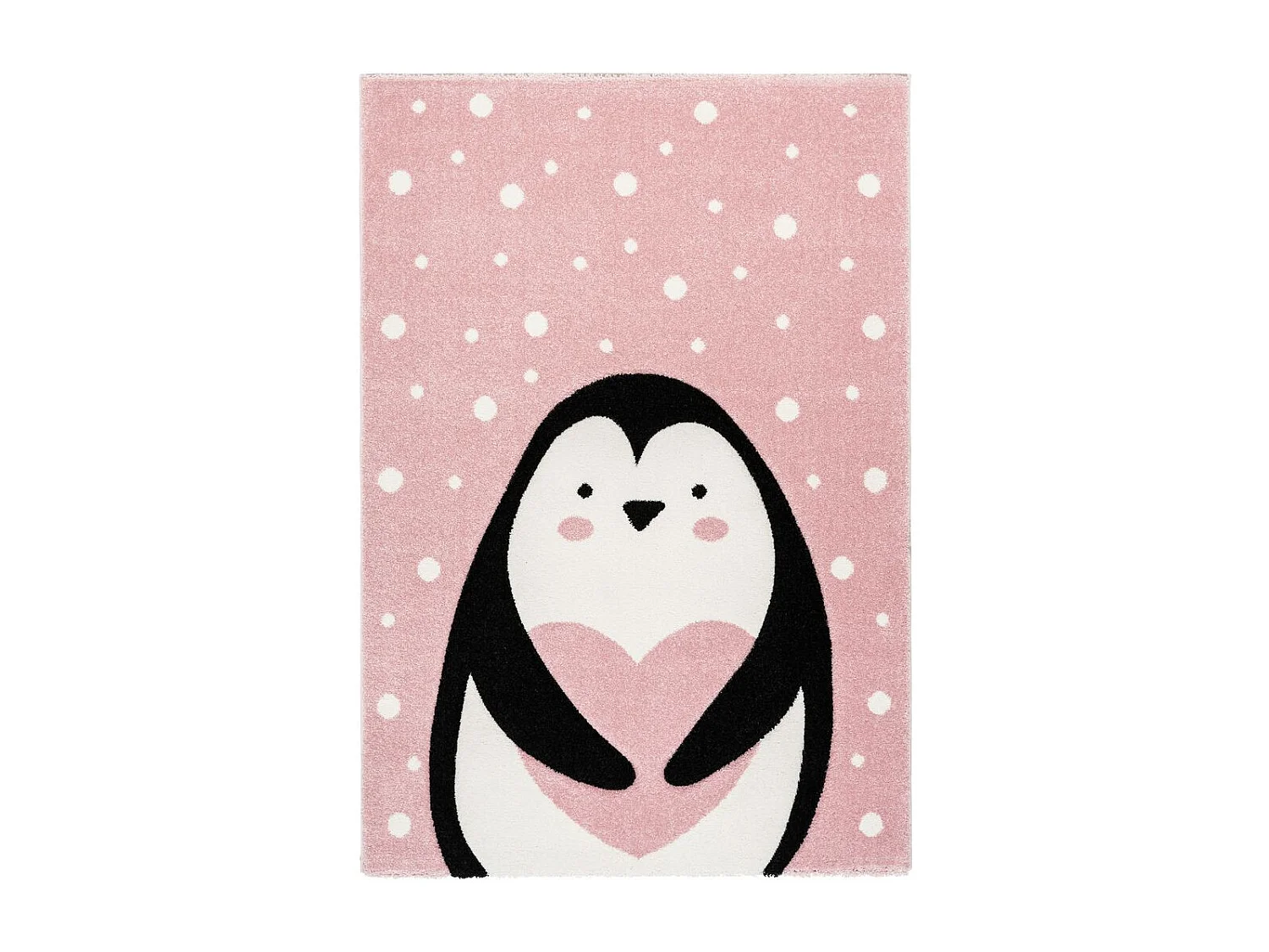 Tapis de Chambre Enfant Pingouin "Gidya" Rose 80 x 150 cm