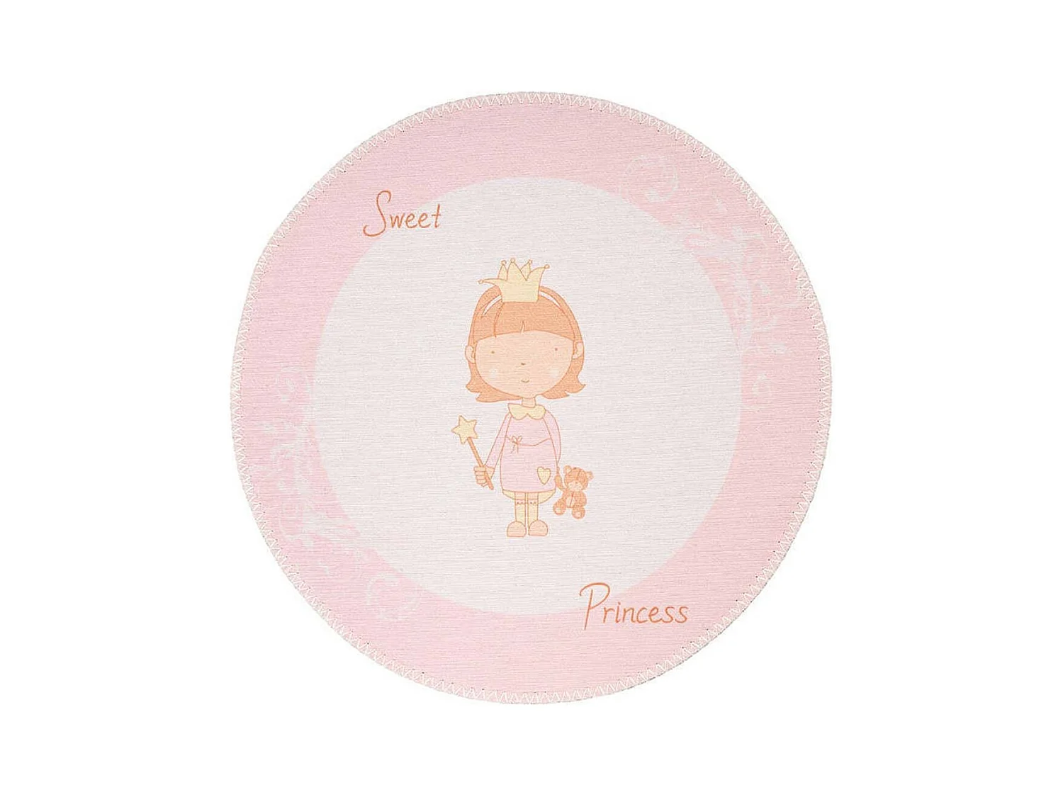 Tapis Rond Enfant Imprimé "Bambini VI" 160cm Rose
