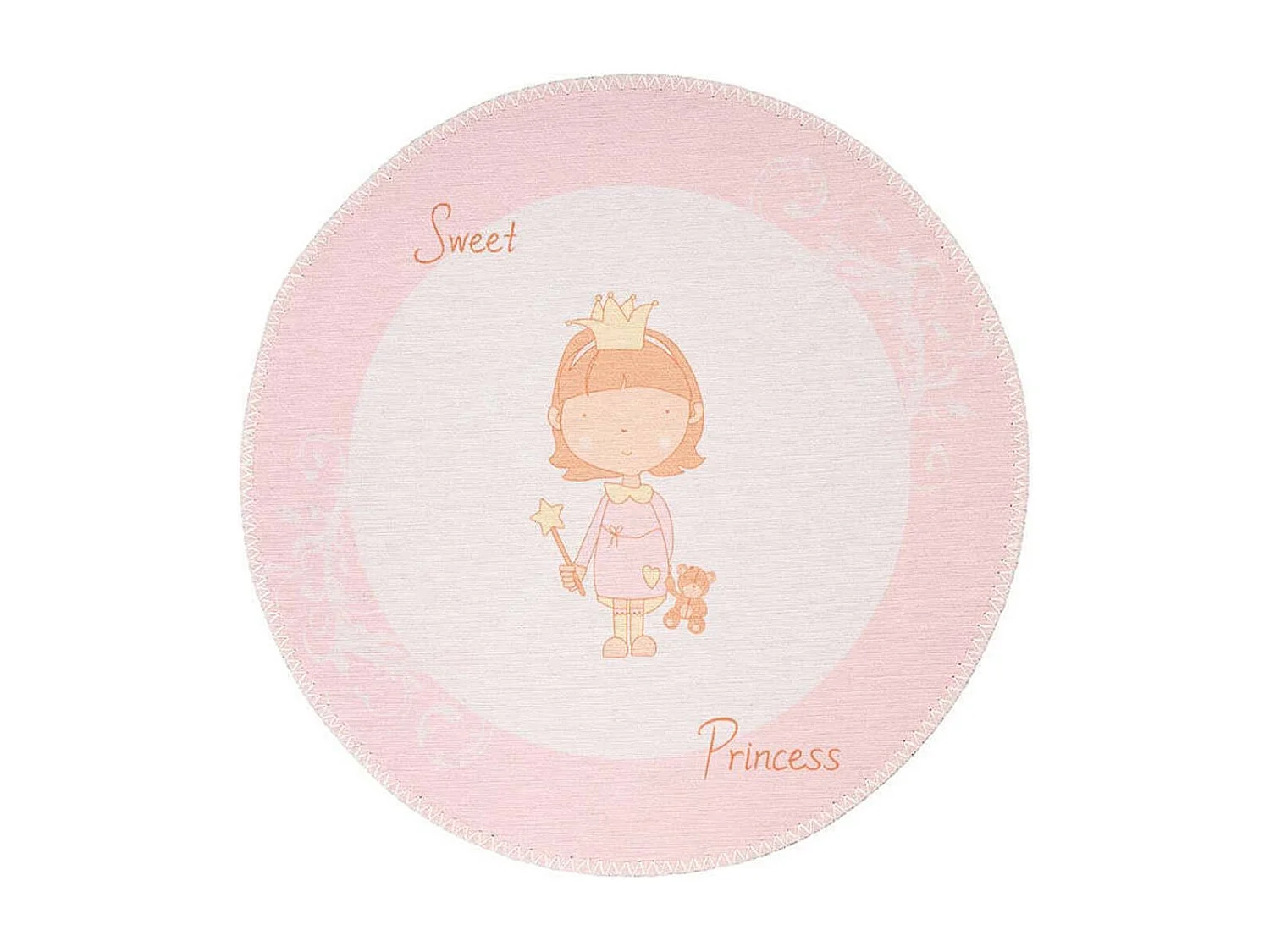 Tapis Rond Enfant Imprimé "Bambini VI" 160cm Rose