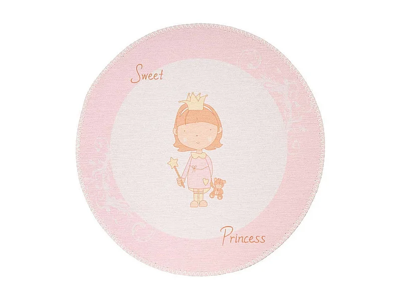 Tapis Rond Enfant Imprimé "Bambini VI" 160cm Rose