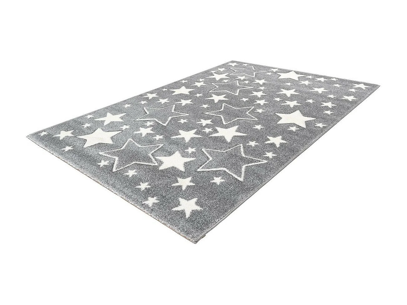 Tapis de Chambre Enfant Étoiles "Tamworth" Argent 80 x 150 cm