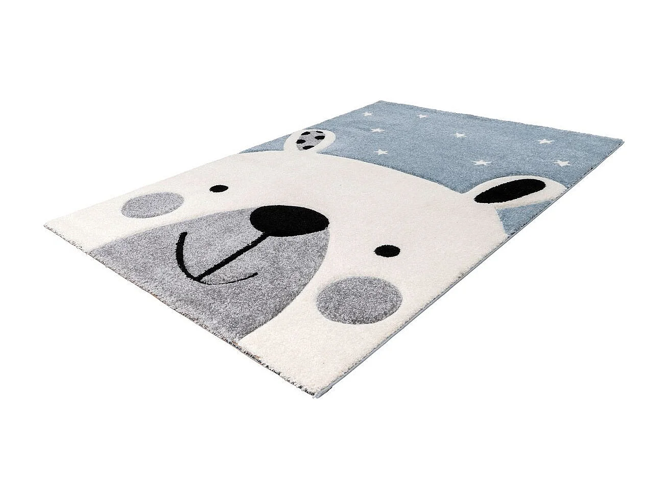 Tapis de Chambre Enfant Ours Polaire "Leonora" Bleu 80 x 150 cm