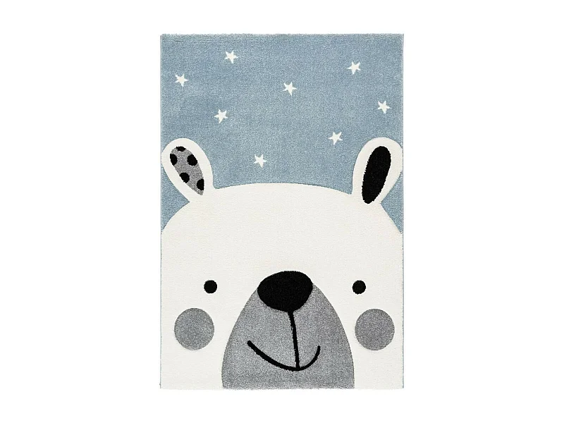 Tapis de Chambre Enfant Ours Polaire "Leonora" Bleu 80 x 150 cm