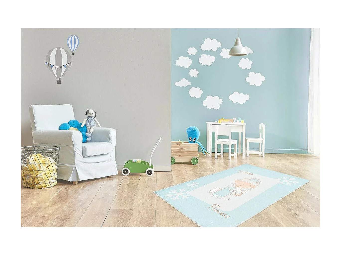 Tapis Enfant Imprimé "Bambini II" Menthe 120 x 180 cm