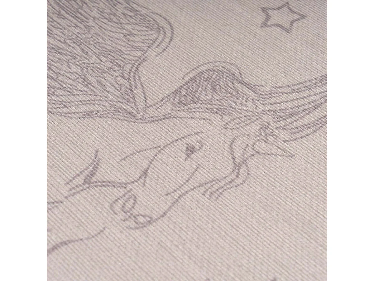 Tapis Rond Enfant Imprimé "Bambini III" 160cm Gris