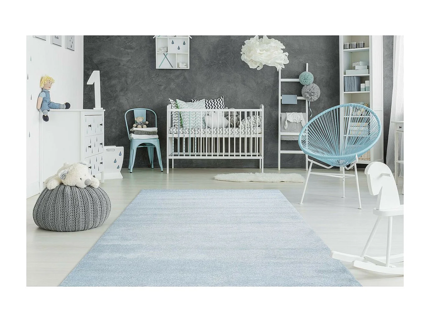 Tapis de Chambre Enfant "Rockhampton" Bleu 80 x 150 cm