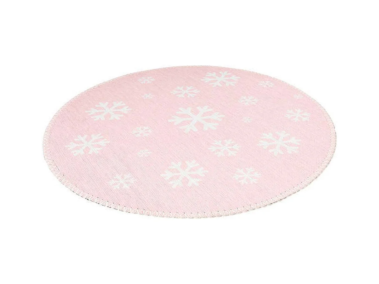 Tapis Rond Enfant Imprimé "Bambini VIII" 160cm Rose