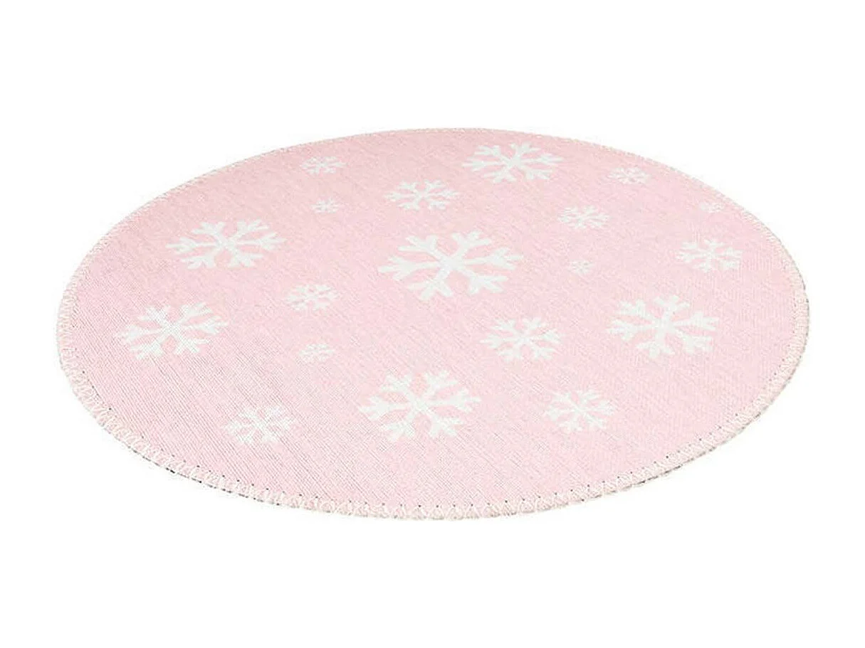 Tapis Rond Enfant Imprimé "Bambini VIII" 160cm Rose