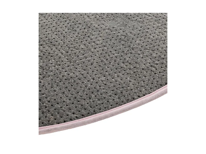 Tapis Déco Rond Enfant "Chat" 90cm Rose