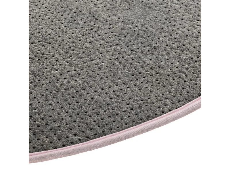 Tapis Déco Rond Enfant "Chat" 90cm Rose
